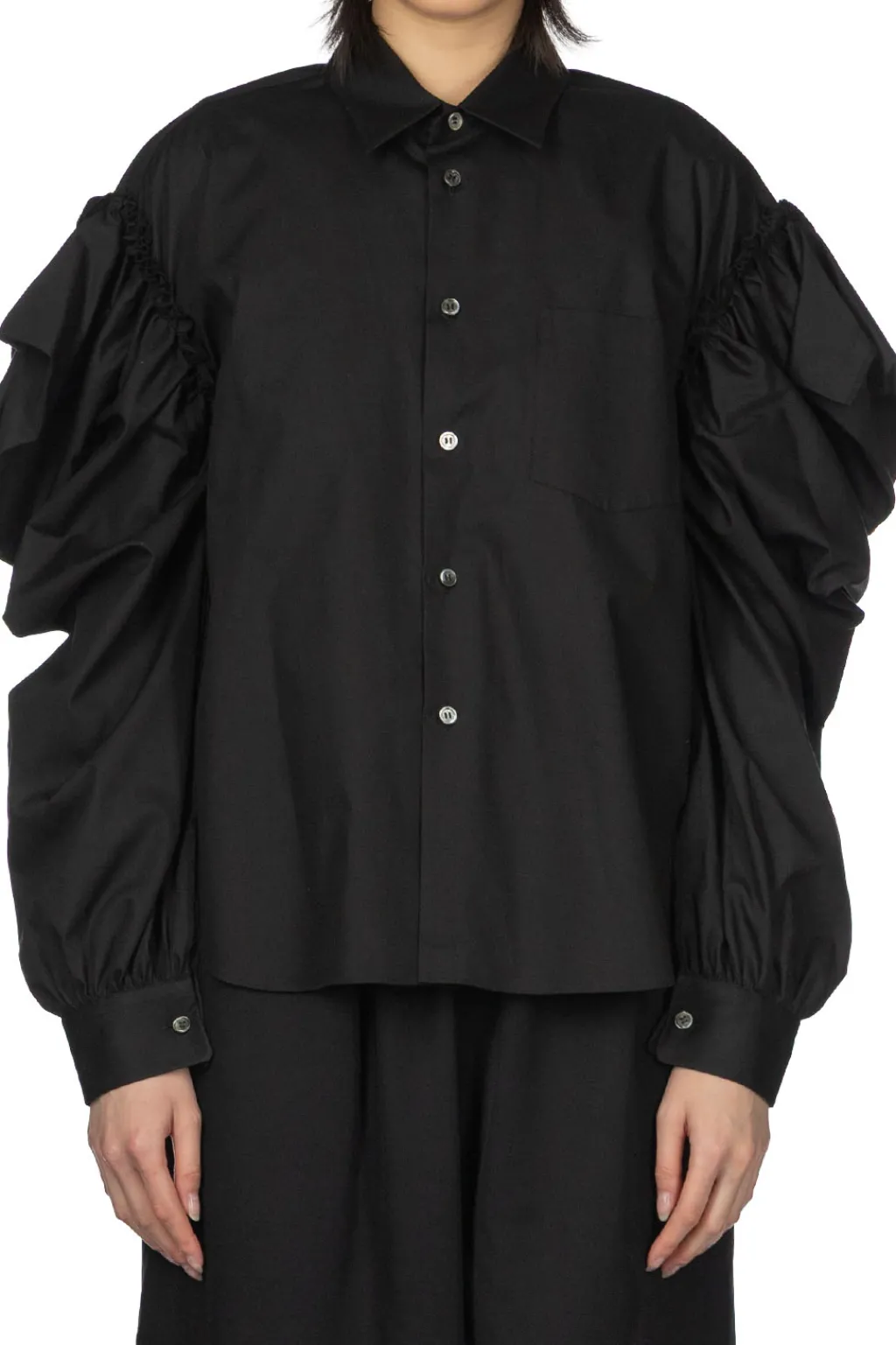 Discount Comme Des Garcons TAO Cotton Board Blouse - Black