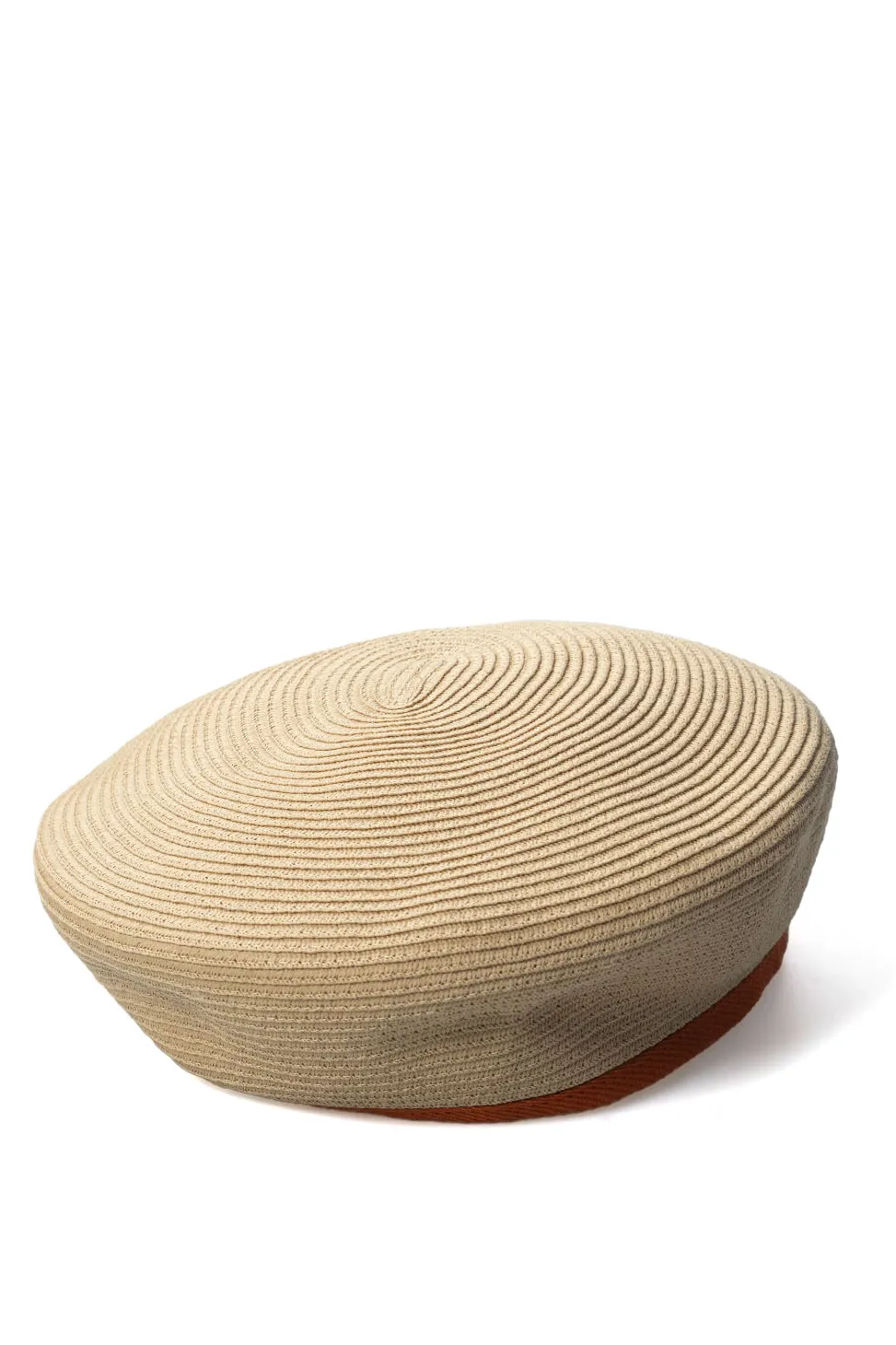 Discount Cableami Cotton Braid Beret - Orange / Beige