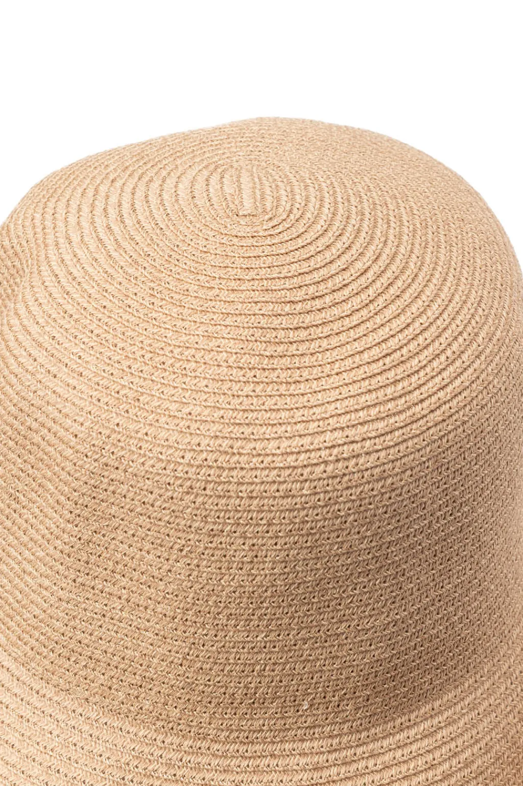 Outlet Cableami Cotton Braid Capeline Wide Brim with Strap - Beige