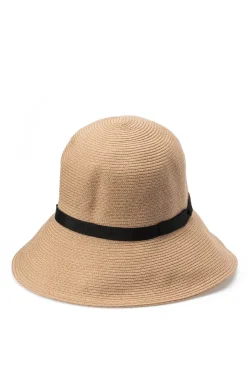 Fashion Cableami Cotton Braid Open Crown Capeline - Beige Black