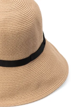 New Cableami Cotton Braid Open Crown Capeline - Beige Black