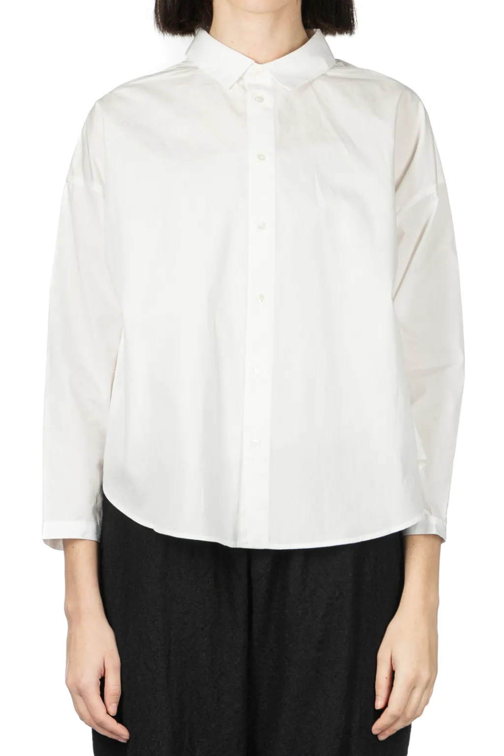 Outlet Nachukara Cotton Broadcloth 2-Way Blouse - White