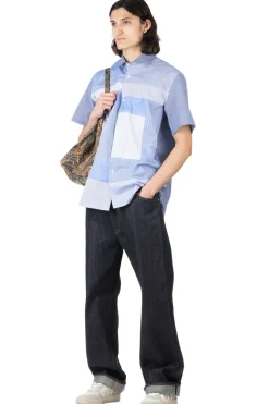 New Junya Watanabe MAN Cotton Check x Cottone Stripe Mix Shirt