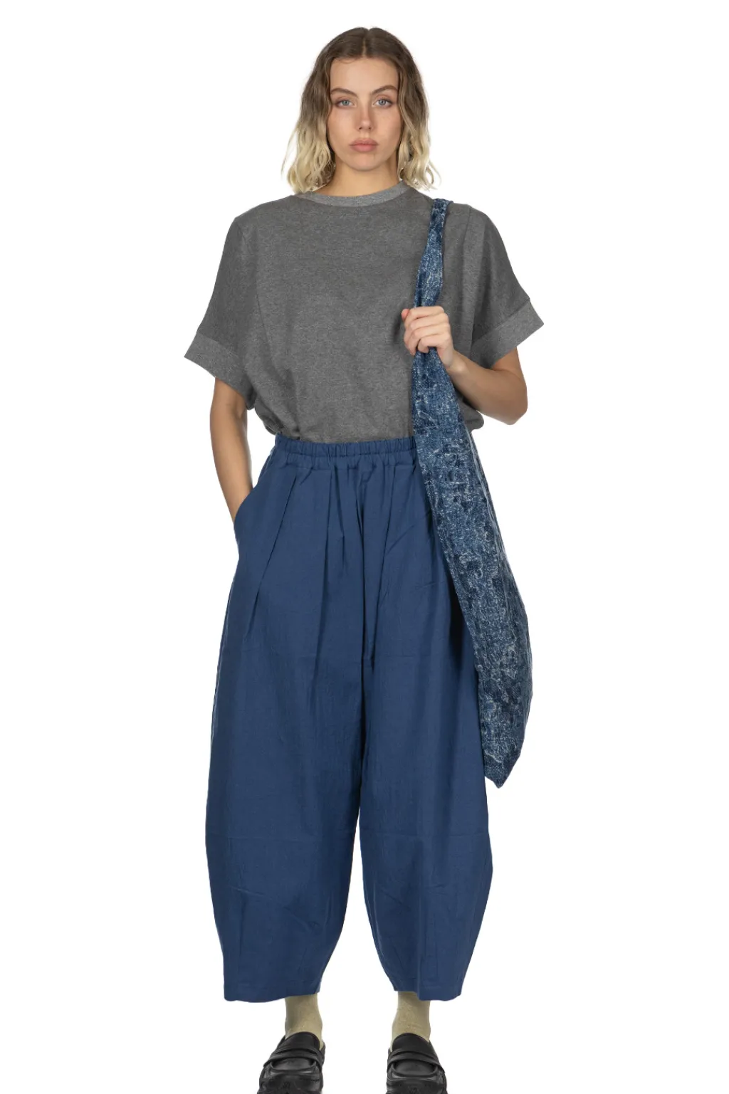 Outlet Nachukara Cotton Cocoon Pants - Blue