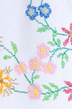 Online Comme Des Garcons TAO Cotton Embroidery Top - White