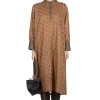 Best Nachukara Cotton Flower & Leaf Dress - Orange