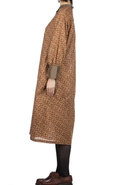 Best Nachukara Cotton Flower & Leaf Dress - Orange