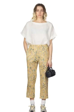 Outlet A+Koloni Cotton Flower Print Pants - Yellow