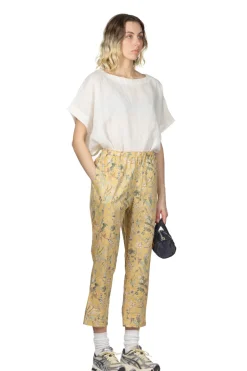 Outlet A+Koloni Cotton Flower Print Pants - Yellow