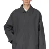 Fashion Still by Hand Cotton Half Coat - Blue Charcoal