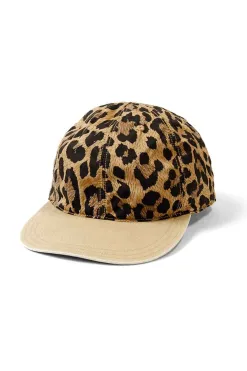 Outlet Kapital Cotton Herringbone Leopard Baseball Cap - Brown