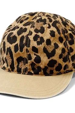 Outlet Kapital Cotton Herringbone Leopard Baseball Cap - Brown