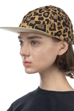 Clearance Kapital Cotton Herringbone Leopard Baseball Cap - Brown