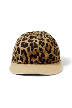 Outlet Kapital Cotton Herringbone Leopard Baseball Cap - Brown