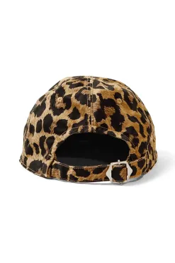 Outlet Kapital Cotton Herringbone Leopard Baseball Cap - Brown