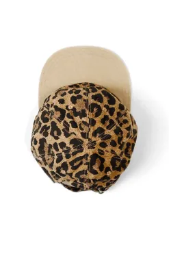 Outlet Kapital Cotton Herringbone Leopard Baseball Cap - Brown