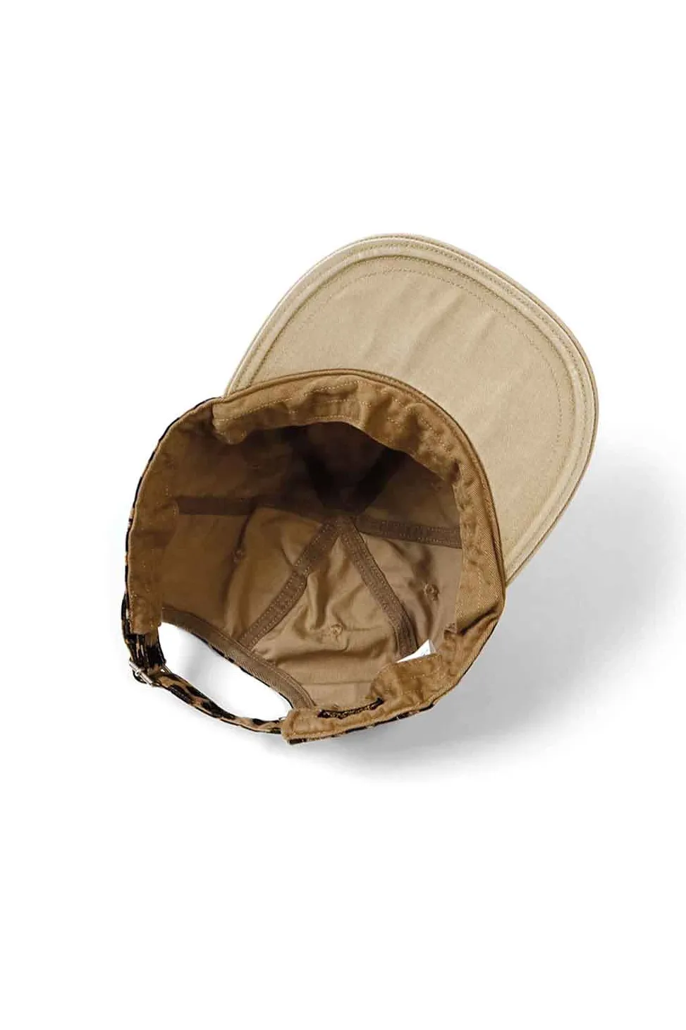 Outlet Kapital Cotton Herringbone Leopard Baseball Cap - Brown