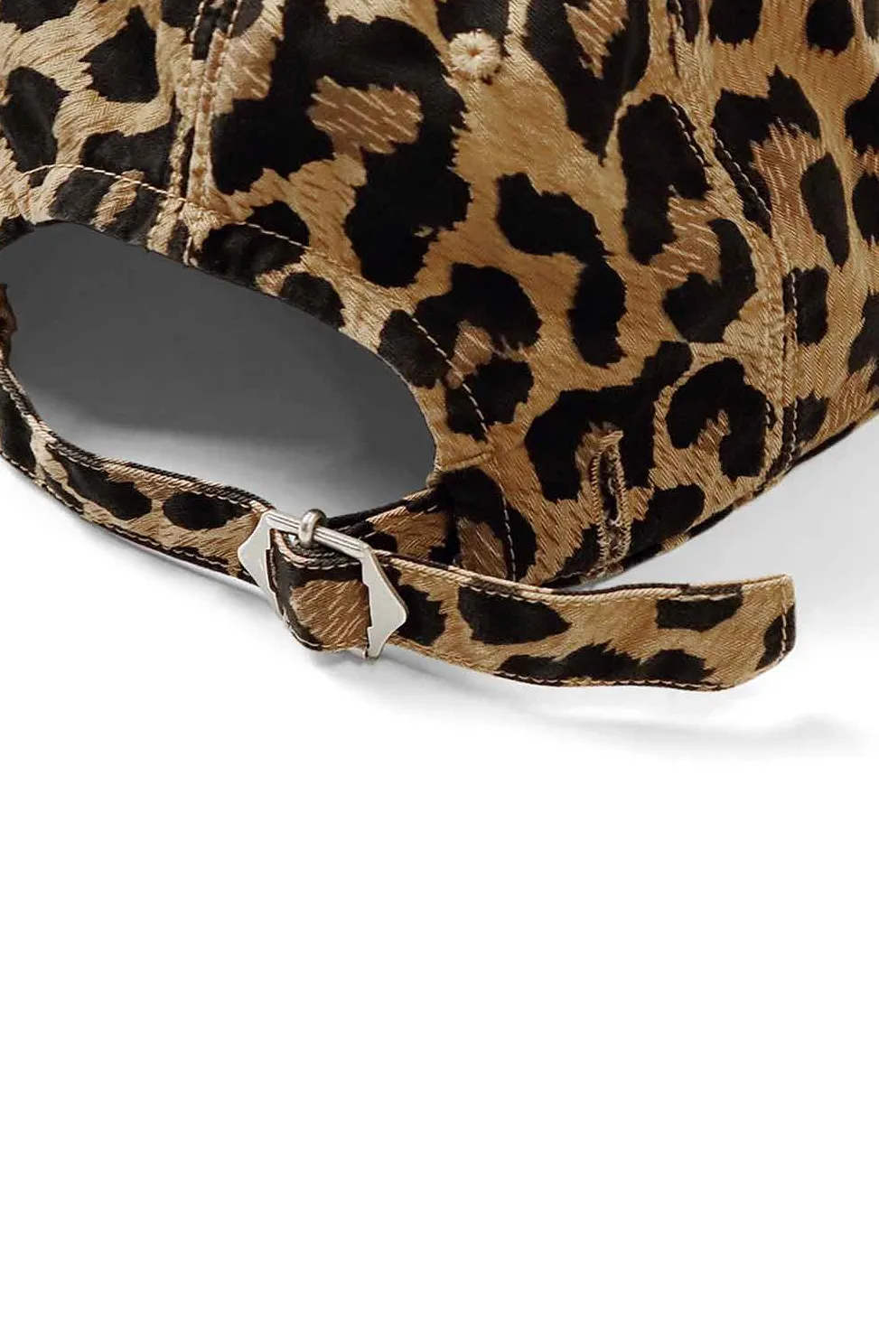 Outlet Kapital Cotton Herringbone Leopard Baseball Cap - Brown