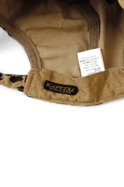 Outlet Kapital Cotton Herringbone Leopard Baseball Cap - Brown