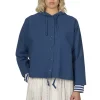 Fashion Nachukara Cotton Hooded Shirt Jacket - Blue