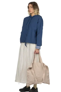 Fashion Nachukara Cotton Hooded Shirt Jacket - Blue