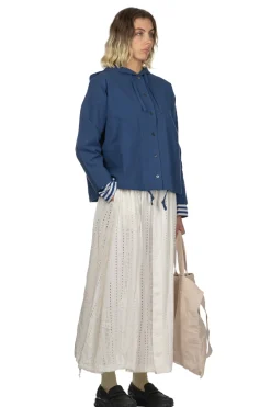 Fashion Nachukara Cotton Hooded Shirt Jacket - Blue