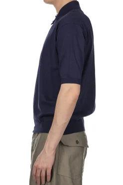 Fashion Kaptain Sunshine Cotton Knit Poloshirt - Navy