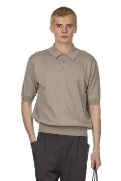 Discount Kaptain Sunshine Cotton Knit Poloshirt - Taupe