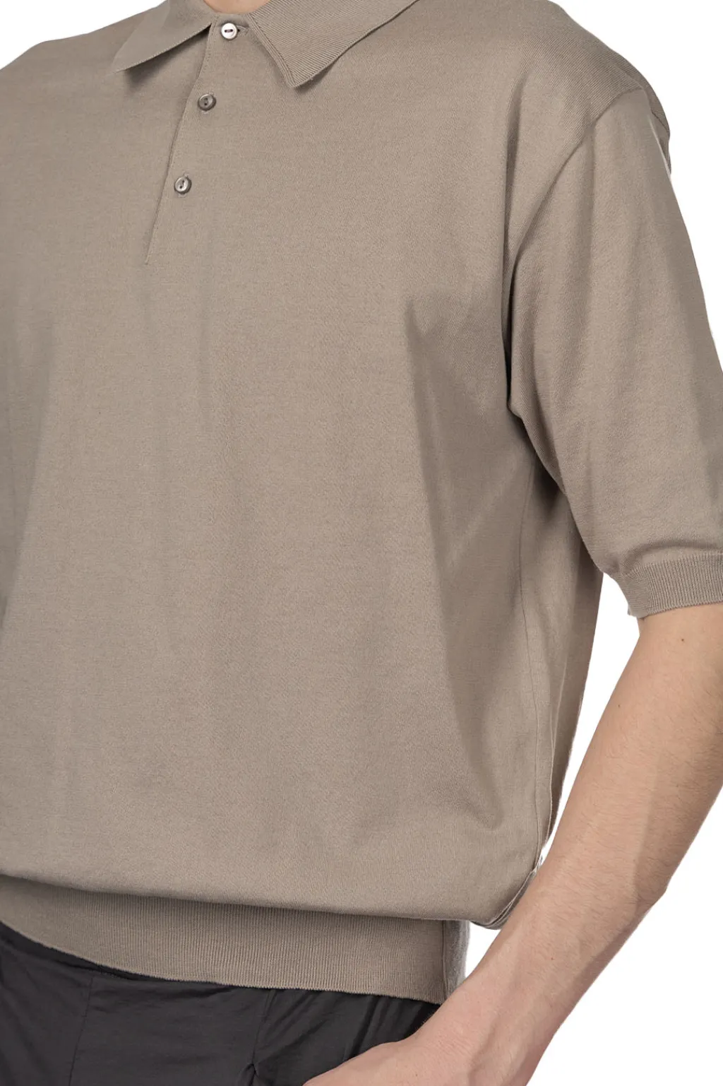 Discount Kaptain Sunshine Cotton Knit Poloshirt - Taupe