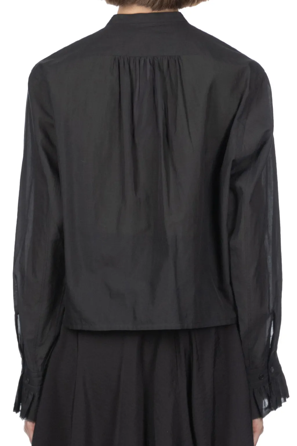 Online YLEVE Cotton Lawn Fuffled Blouse - Charcoal