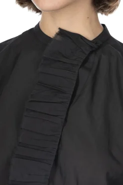 Online YLEVE Cotton Lawn Fuffled Blouse - Charcoal