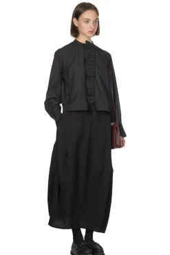 Online YLEVE Cotton Lawn Fuffled Blouse - Charcoal