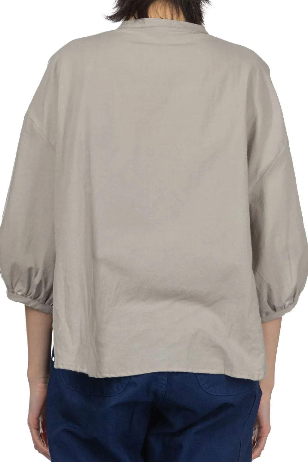 Clearance NARU Cotton Lawn Round Shirt - Grey