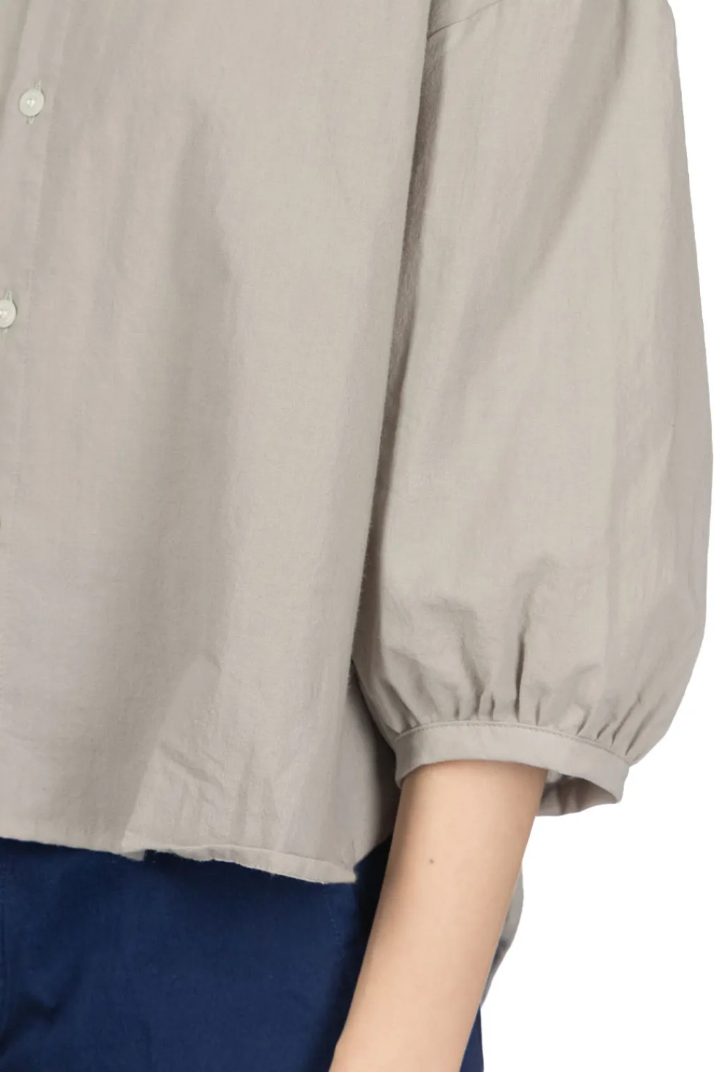 Clearance NARU Cotton Lawn Round Shirt - Grey