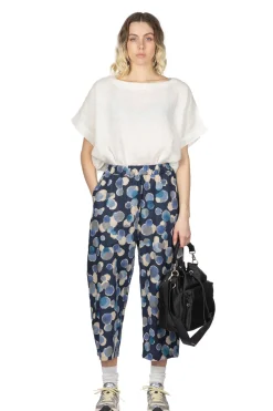 Discount NARU Cotton Linen Dot Egg Pants - Blue
