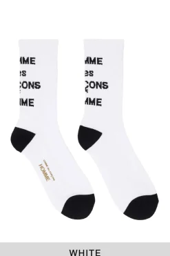 Best Comme Des Garcons Homme Cotton Mix Logo Socks - 2 Colors