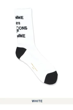 New Comme Des Garcons Homme Cotton Mix Logo Socks - 5 Colors