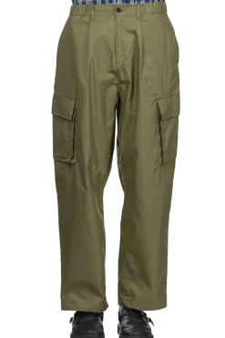 Clearance Manual Alphabet Cotton Nylon Gabardine Cargo Pants - ML Green