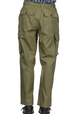 Clearance Manual Alphabet Cotton Nylon Gabardine Cargo Pants - ML Green