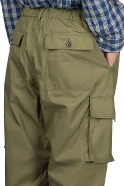 Clearance Manual Alphabet Cotton Nylon Gabardine Cargo Pants - ML Green