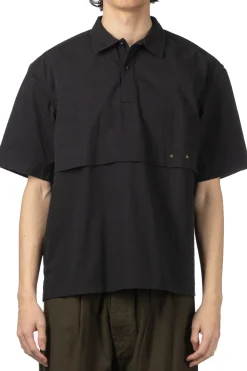 Outlet Tigre Brocante Cotton Nylon Work Polo Shirt - Black