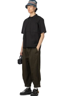 Outlet Tigre Brocante Cotton Nylon Work Polo Shirt - Black