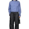 New Junya Watanabe MAN Cotton Polyester Denim x Cotton Linen Twill Pants - Navy