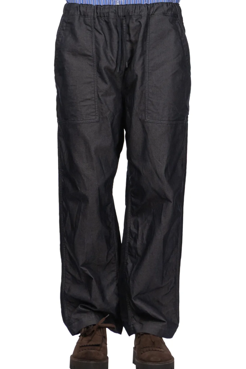 New Junya Watanabe MAN Cotton Polyester Denim x Cotton Linen Twill Pants - Navy