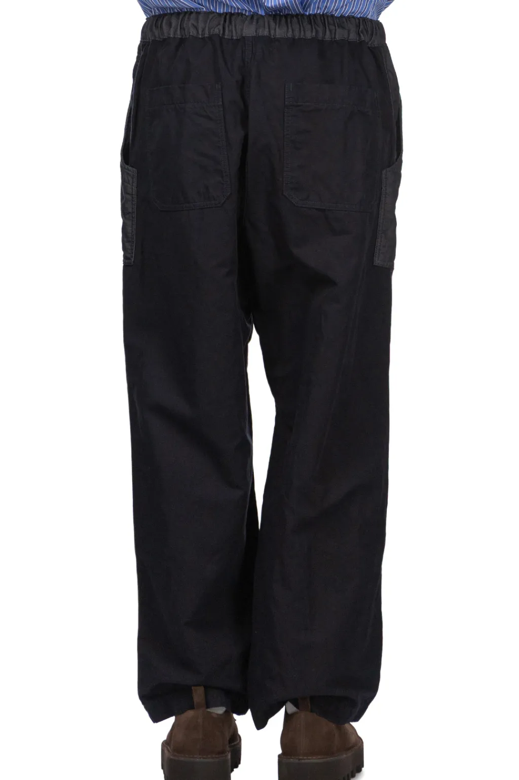 New Junya Watanabe MAN Cotton Polyester Denim x Cotton Linen Twill Pants - Navy