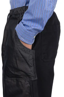 New Junya Watanabe MAN Cotton Polyester Denim x Cotton Linen Twill Pants - Navy