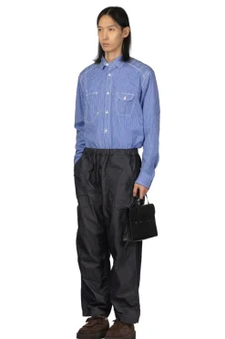 New Junya Watanabe MAN Cotton Polyester Denim x Cotton Linen Twill Pants - Navy