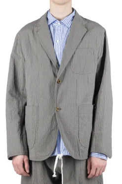 Hot ts(s) Cotton Ramie Silk 2 Button 3 Patch Pocket Piping Jacket