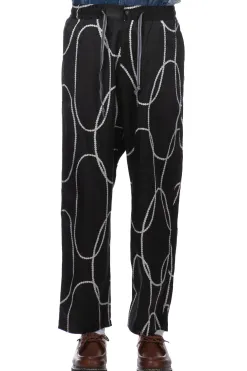 Fashion Kapital Cotton Rayon PEARL-KATABIRA EASY Pants - Black
