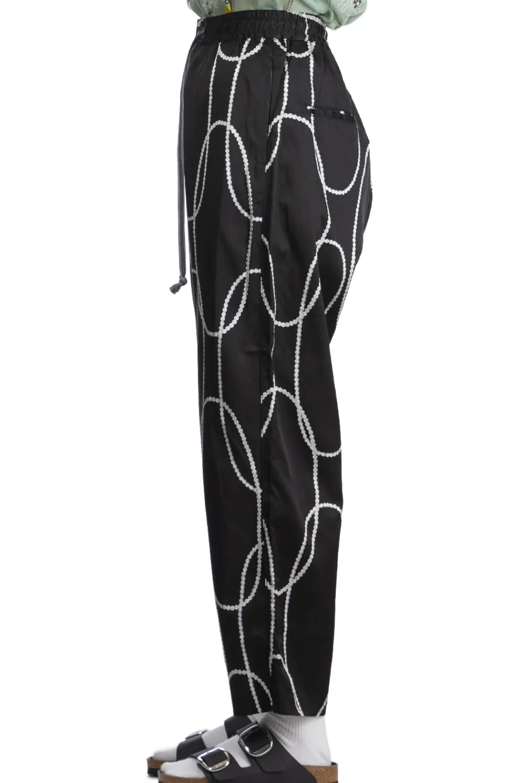 Fashion Kapital Cotton Rayon PEARL-KATABIRA EASY Pants - Black